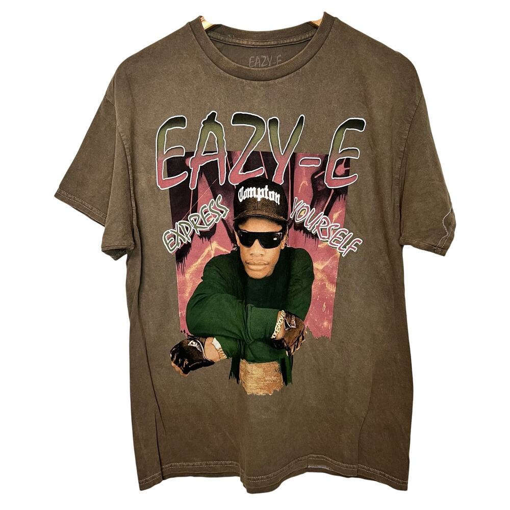 Eazy E Brown Band Tee L Unisex Short Sleeve Graphic Compton Hip Hop Casual
